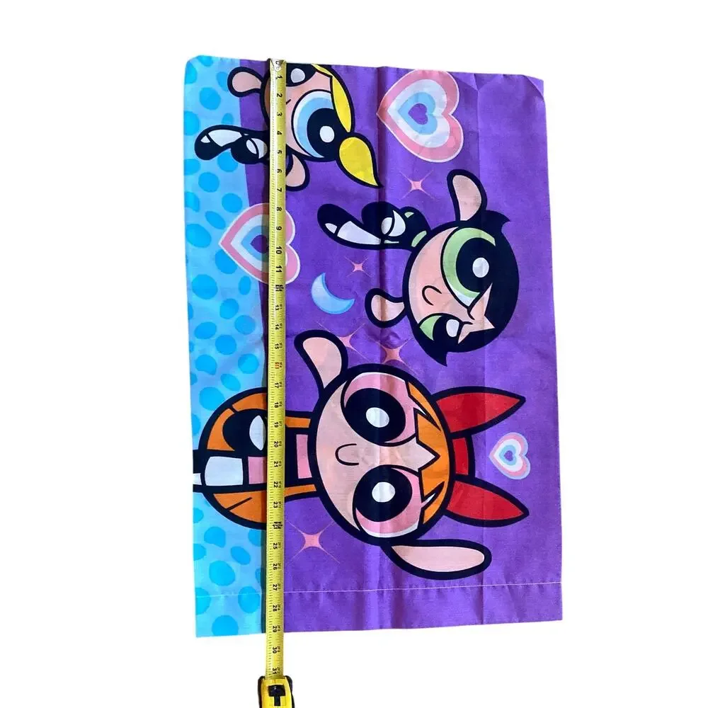 2000 Y2K Cartoon Network Powerpuff Girls Standard Pillow Case Purple Hearts